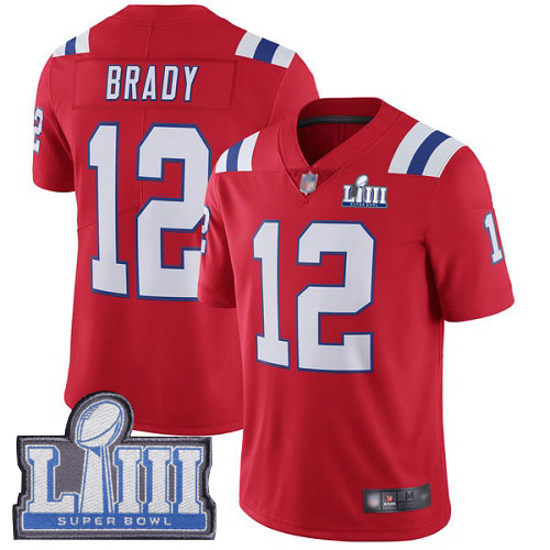 New England Patriots Football #12 Super Bowl LIII Bound Limited Red Men Tom Brady Alternate NFL Jersey->women nfl jersey->Women Jersey